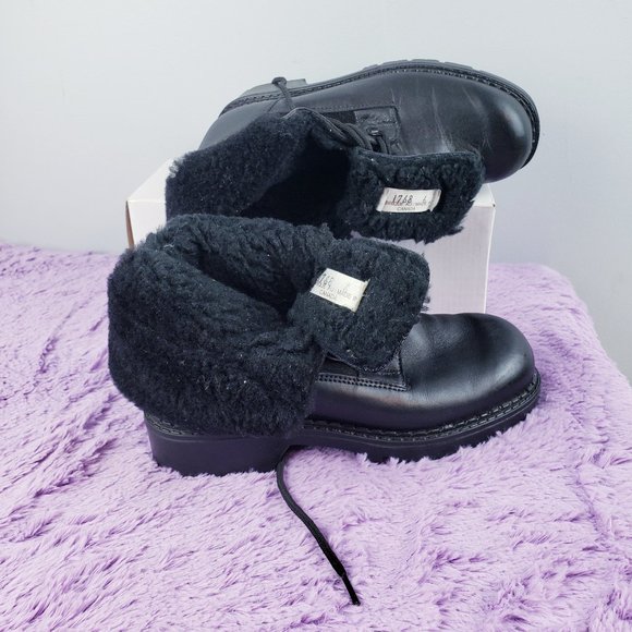 Made in Canada Waterproof Leather Alpine Hiker Sheepskin Shearling Boot 6us/4uk - Picture 7 of 8